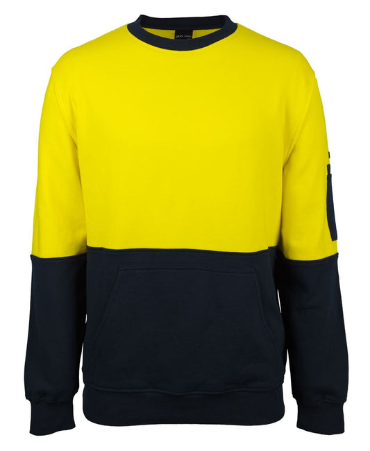 6HVCM - JB's Hi Vis 310 COTTON CREW NECK FLEECE   - UNBRANDED