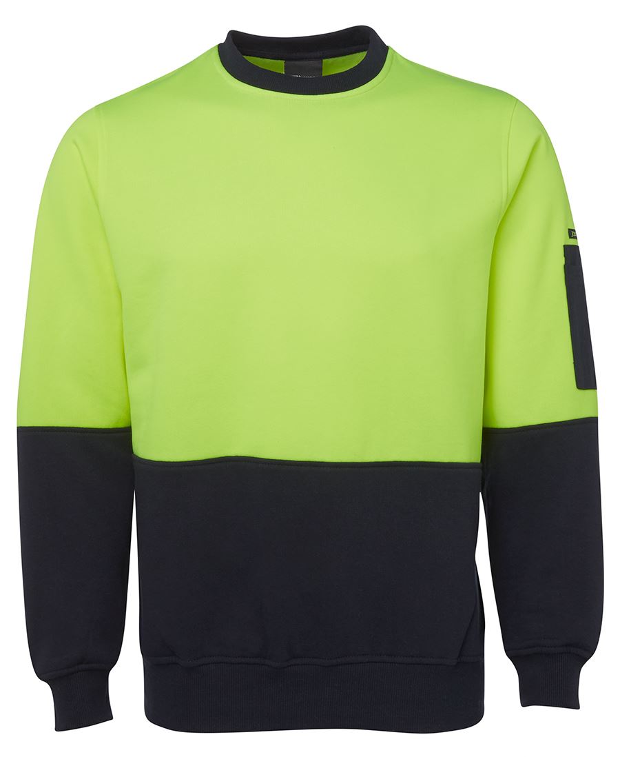 6HVCN - JB's Hi Vis FLEECY CREW - UNBRANDED