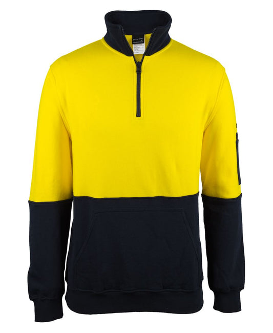 6HVFM - JB's Hi Vis 310 COTTON 1/2 ZIP FLEECE   - UNBRANDED