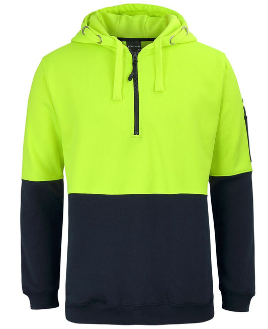 6HVHZ - JB's Hi Vis 1/2 ZIP FLEECY HOODIE - UNBRANDED