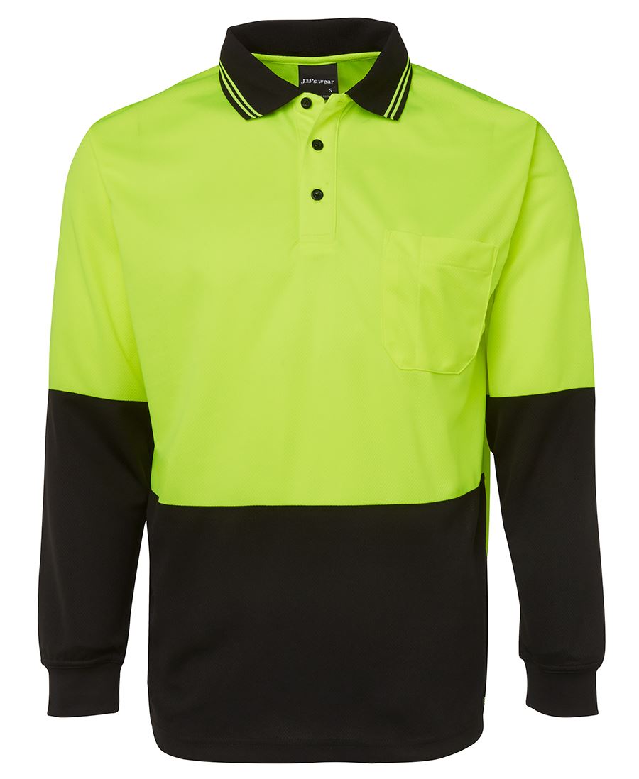 6HVPL - Hi Vis L/S Traditional Polo - UNBRANDED