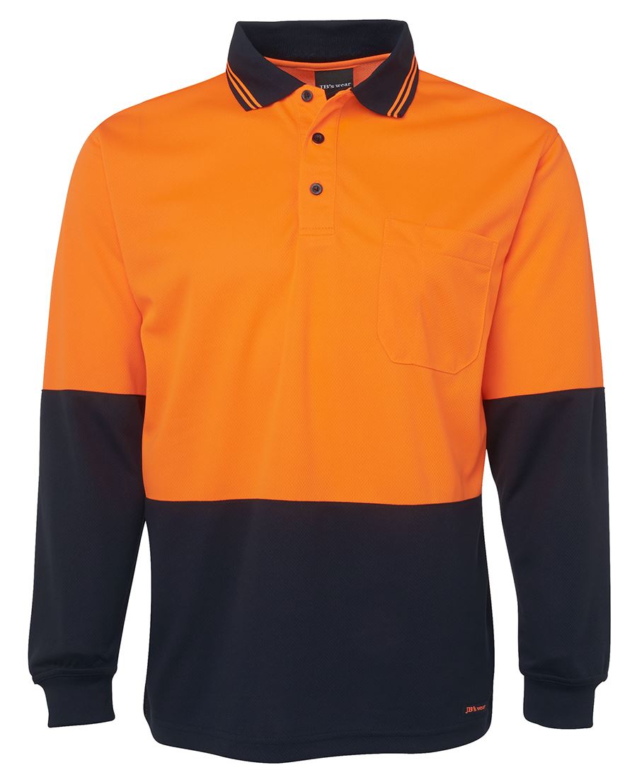 6HVPL - JB's Hi Vis L/S TRAD POLO - UNBRANDED