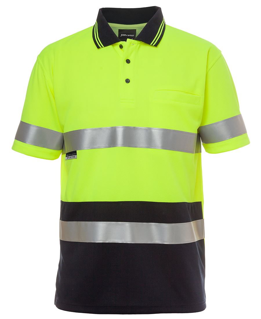 6HVST - JB's Hi Vis S/S NON CUFF (D+N) TRAD POLO - UNBRANDED
