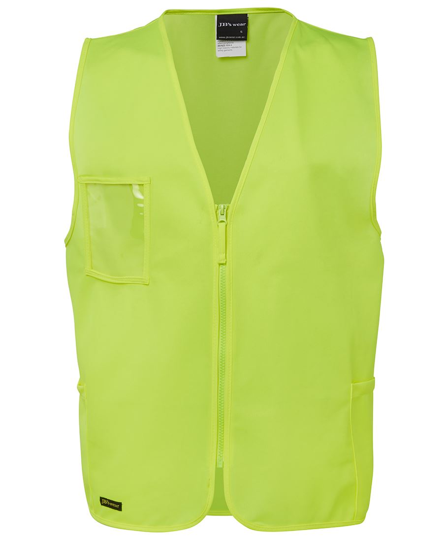 6HVSZ - JB's Hi Vis ZIP SAFETY VEST   - UNBRANDED