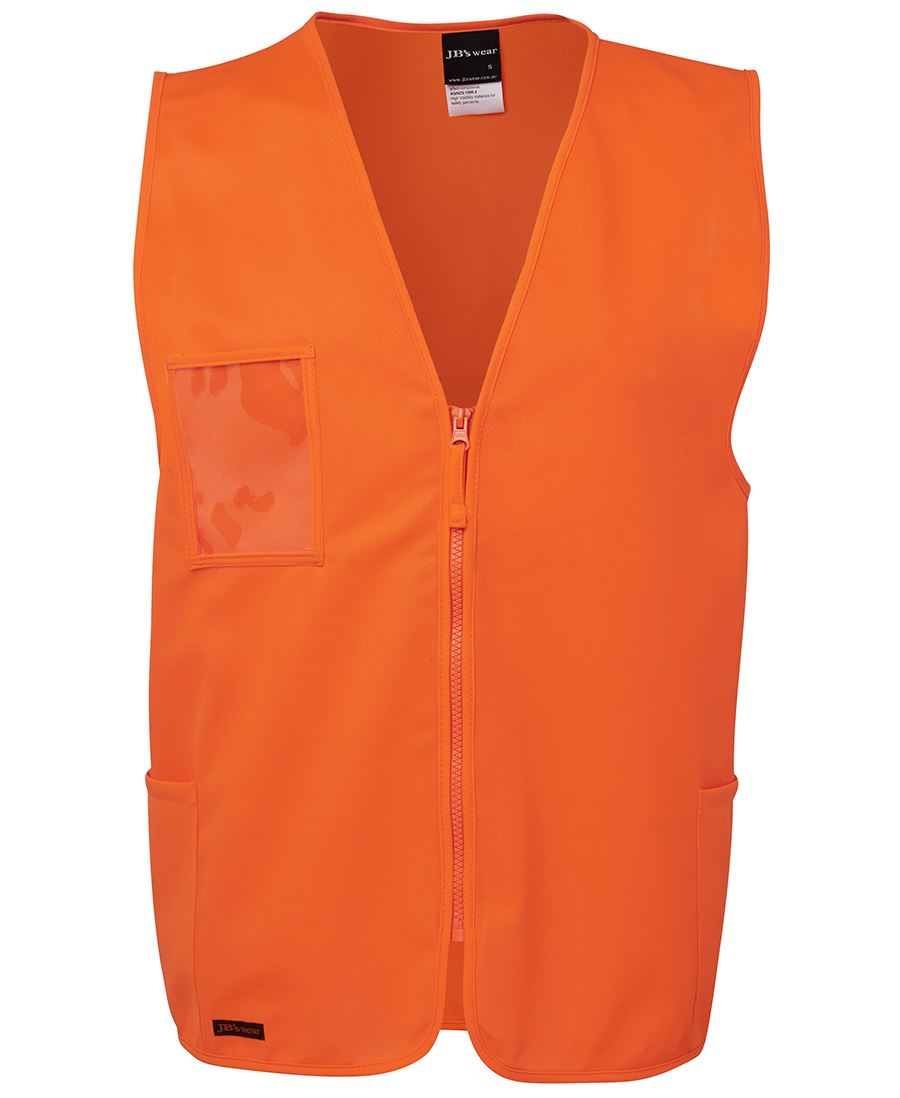 6HVSZ - JB's Hi Vis ZIP SAFETY VEST   - UNBRANDED