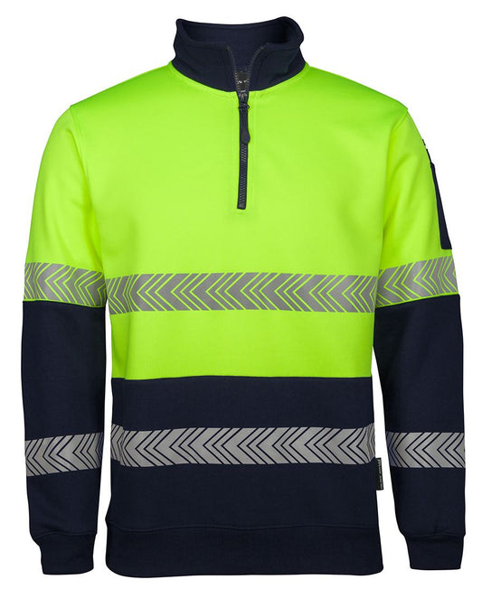 6HZS - JB's Hi Vis 1/2 ZIP SEGMENTED TAPE FLEECY - UNBRANDED