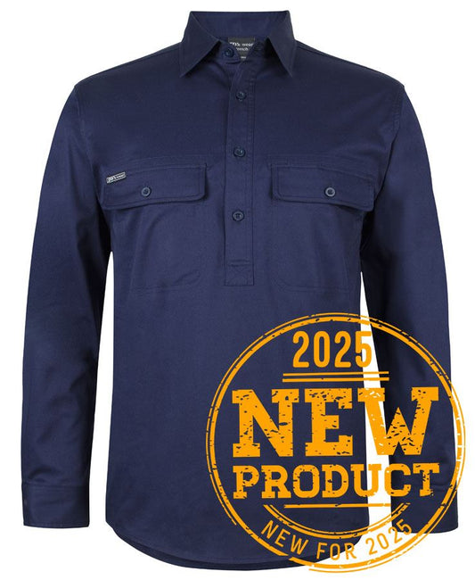 6WLCS - JB's L/S 150G STRETCH CLOSE FRONT WORK SHIRT   - UNBRANDED
