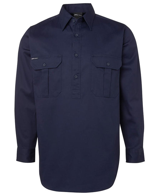 6WSCF - JB's CLOSE FRONT L/S WORK SHIRT   - UNBRANDED