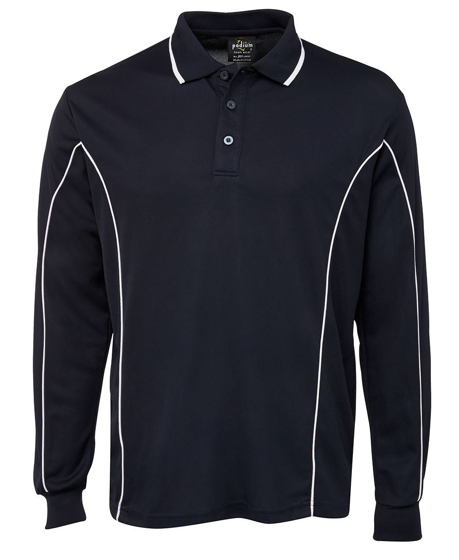 7PIPL - PODIUM L/S PIPING POLO - UNBRANDED