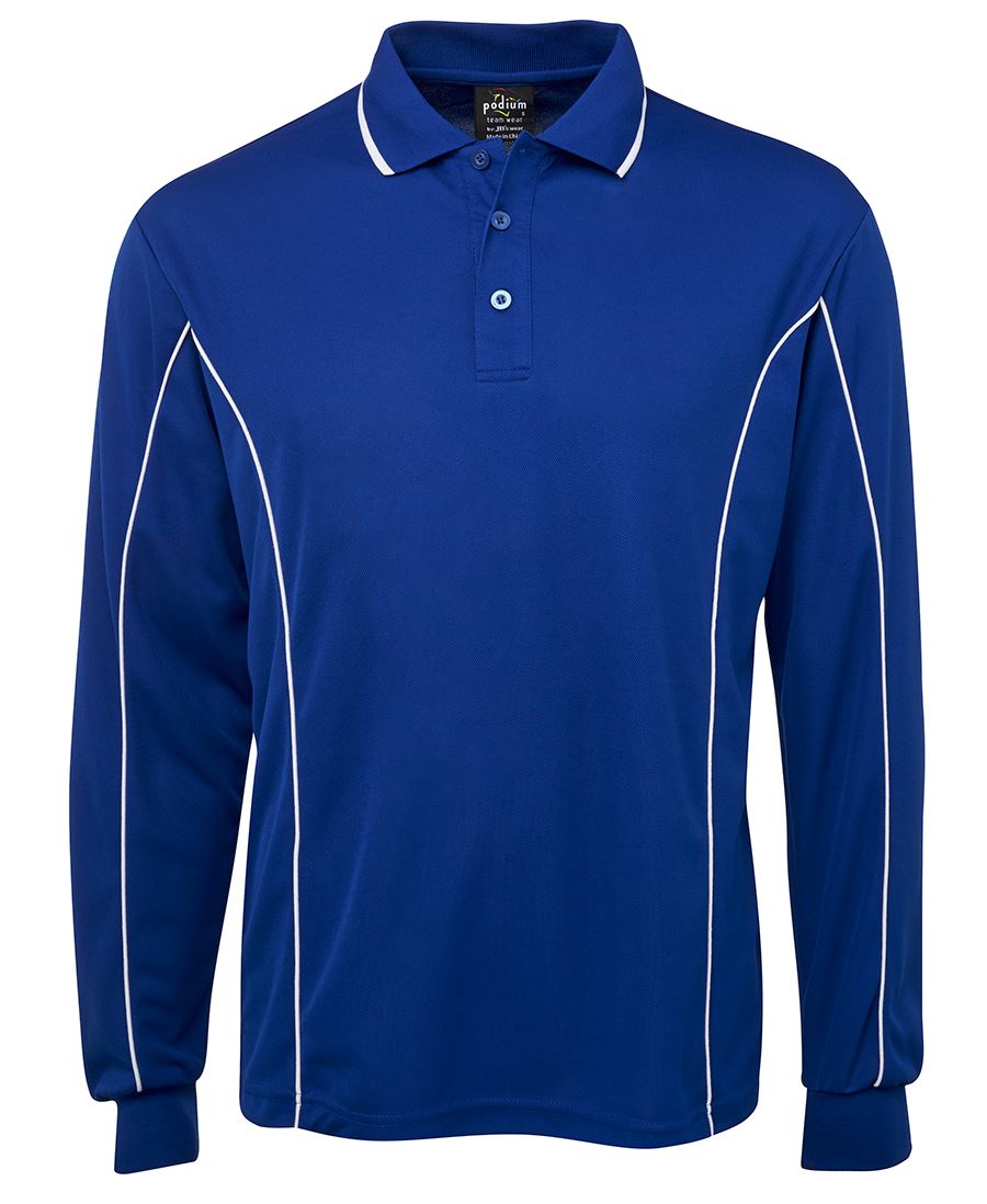 7PIPL - PODIUM L/S PIPING POLO - UNBRANDED