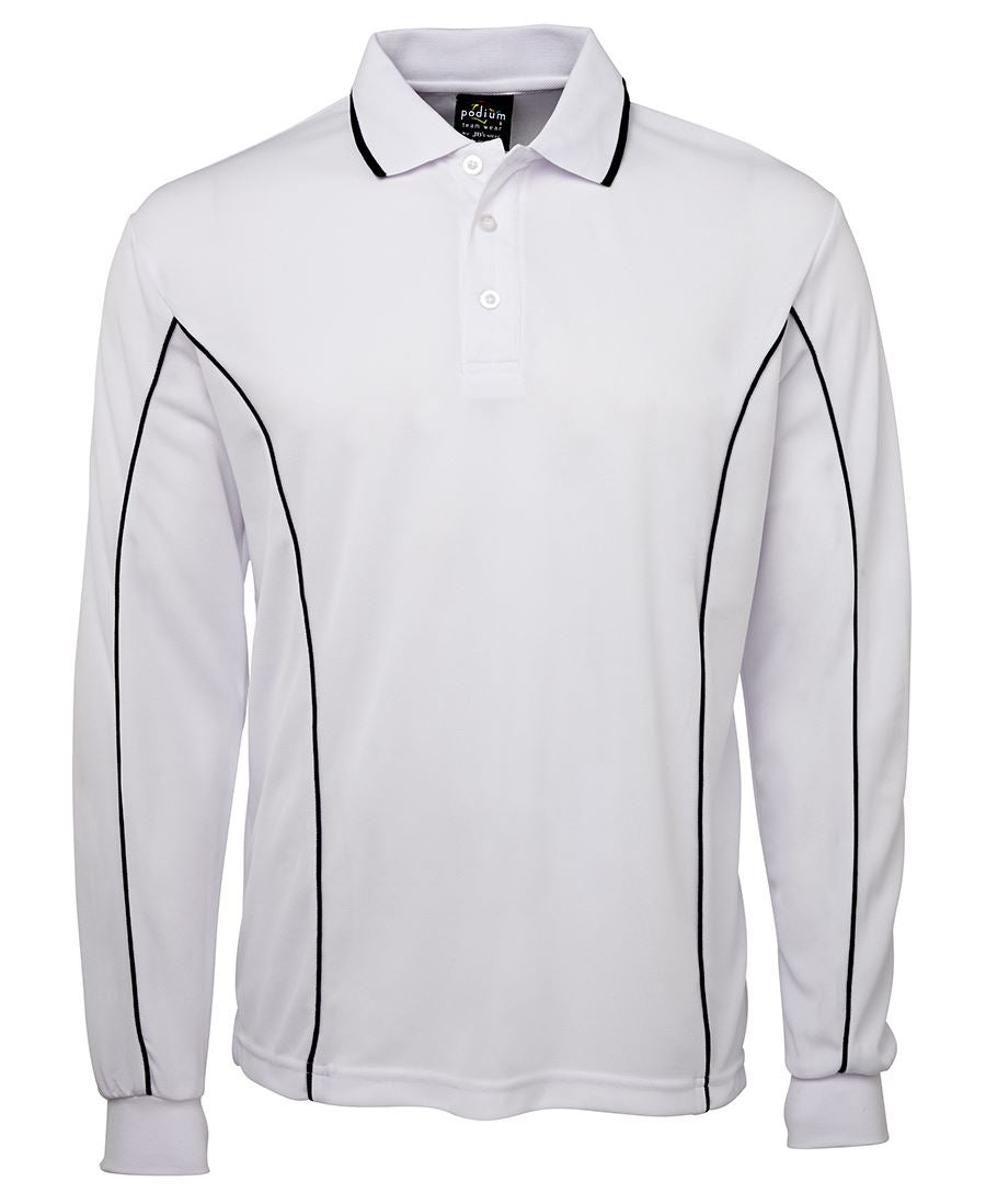 7PIPL - PODIUM L/S PIPING POLO - UNBRANDED