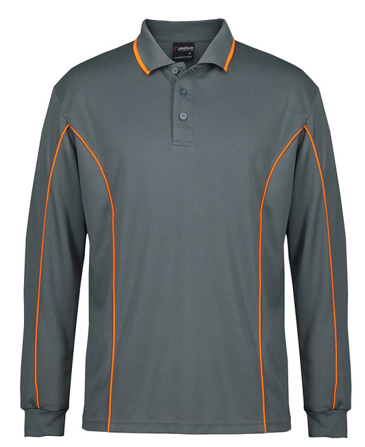 7PIPL - PODIUM L/S PIPING POLO  - UNBRANDED
