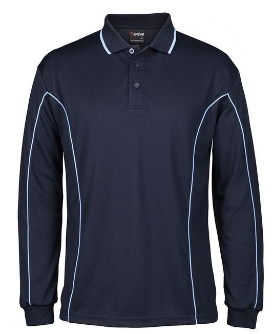 7PIPL - PODIUM L/S PIPING POLO - UNBRANDED