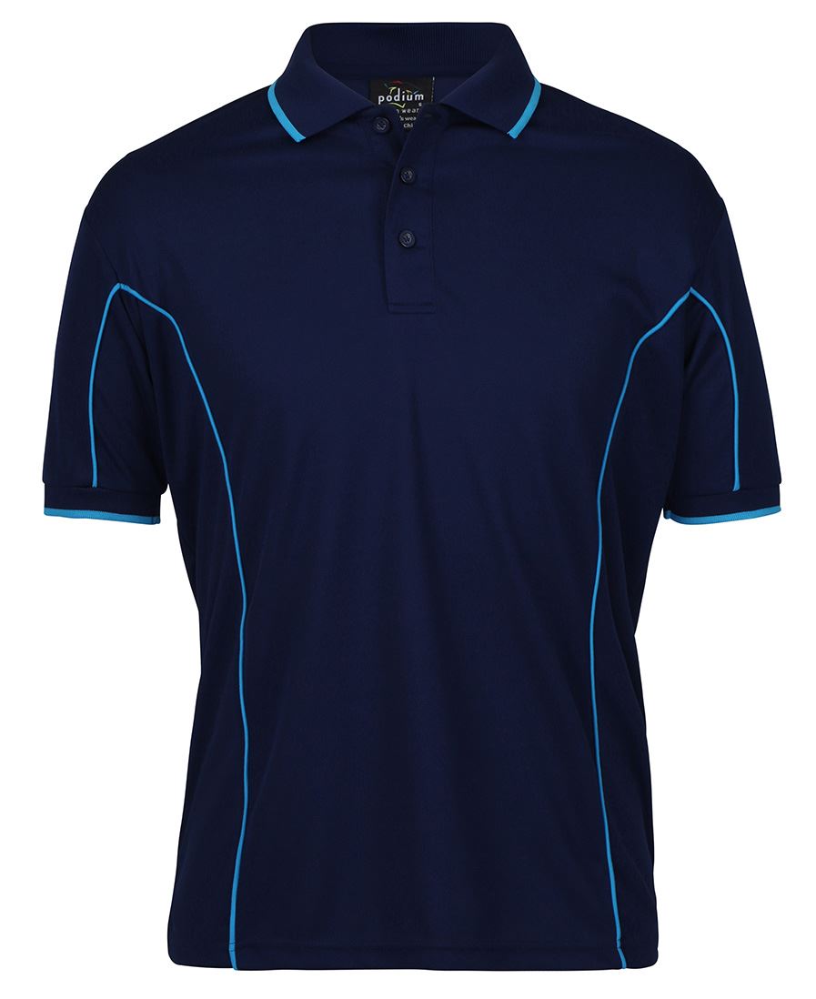 7PIP - PODIUM S/S PIPING POLO  - UNBRANDED