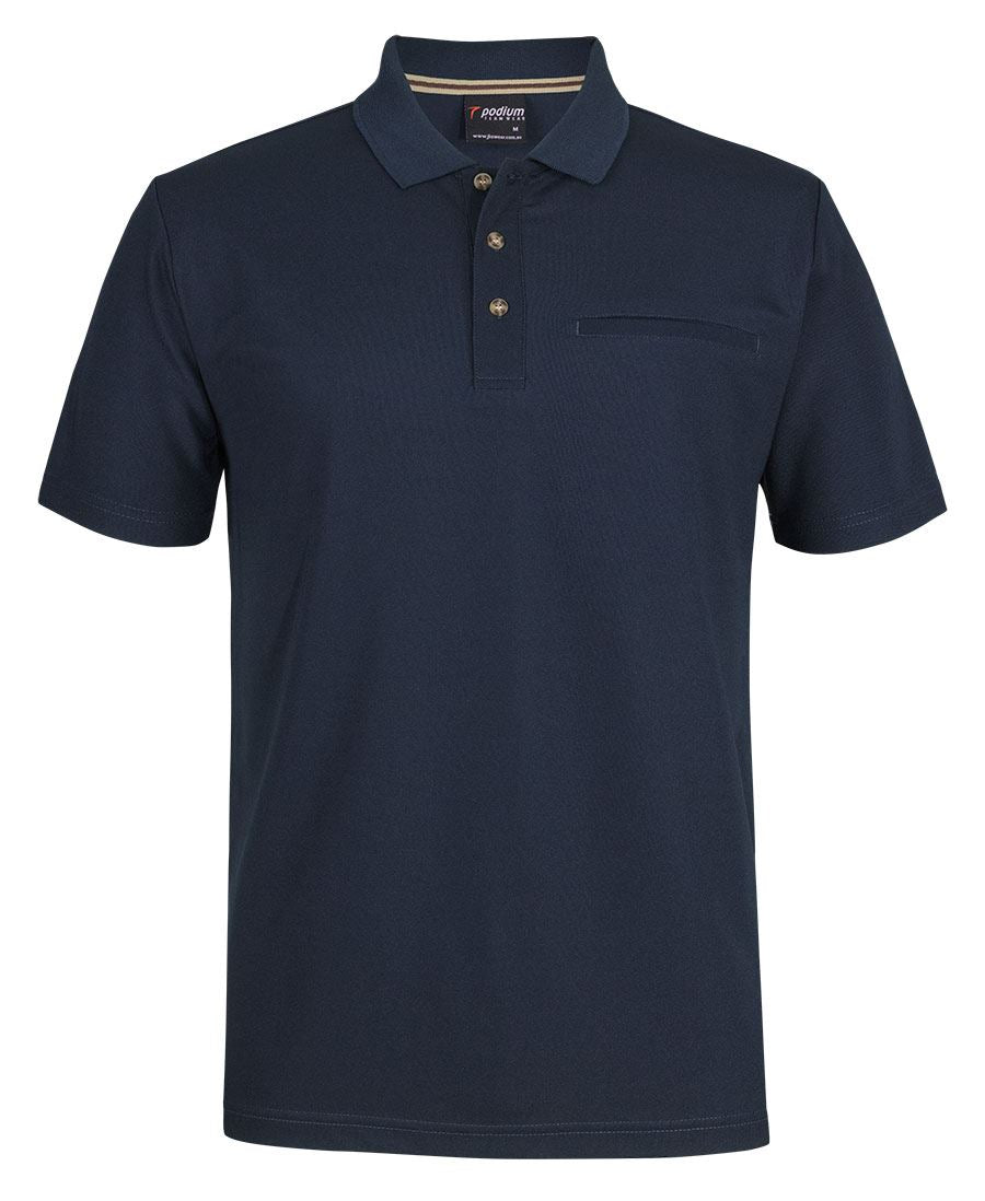 7SPR - Podium S/S Recycled Polyester Pocket Polo - UNBRANDED