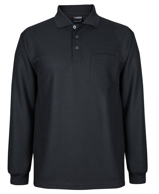 7WPL - PODIUM L/S WAFFLE POCKET POLO  - UNBRANDED