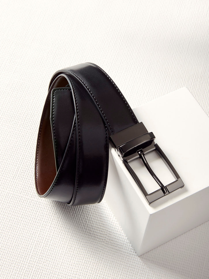 99300 - Mens Leather Reversible Belt - UNBRANDED