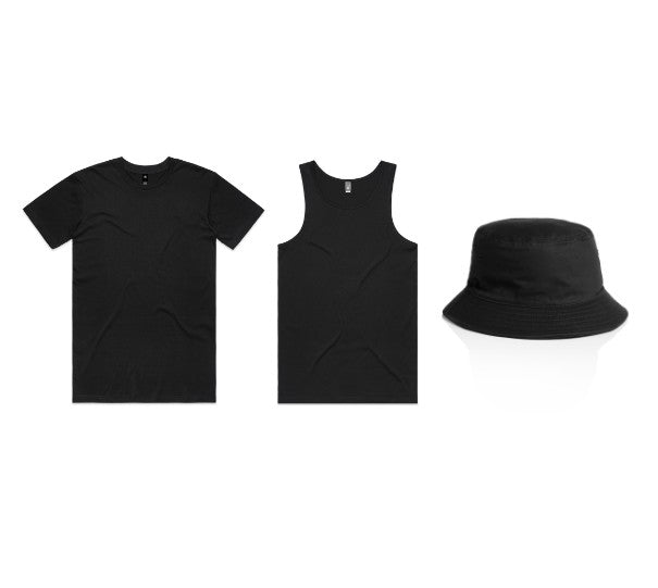 5 + 5 + 5 BLACK OUT SUMMER Tee, Singlet and Hat BUNDLE