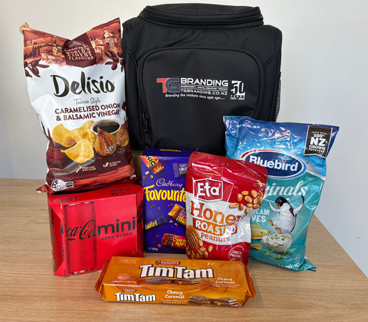 CHRISTMAS COOLER - B108 STARTER - BRANDED WITH YOUR LOGO AND FILLED WITH GOODIES