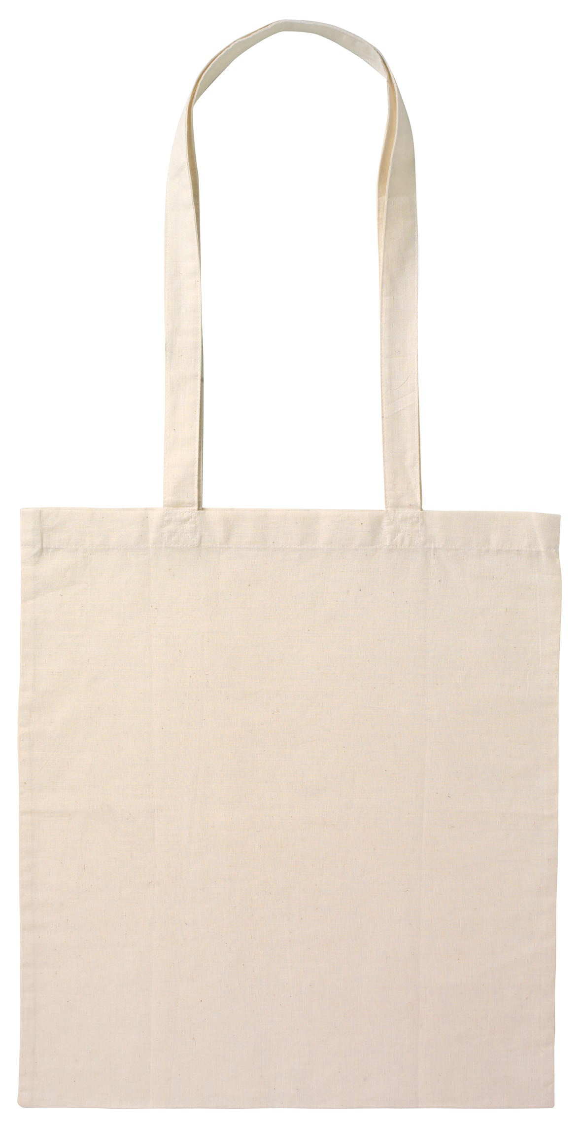 B109 - Calico Bag Long Handle - Natural - UNBRANDED
