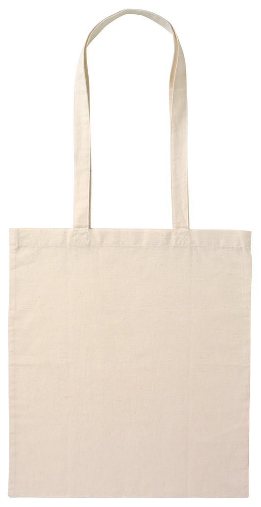 B109 - Calico Bag Long Handle - Natural - UNBRANDED