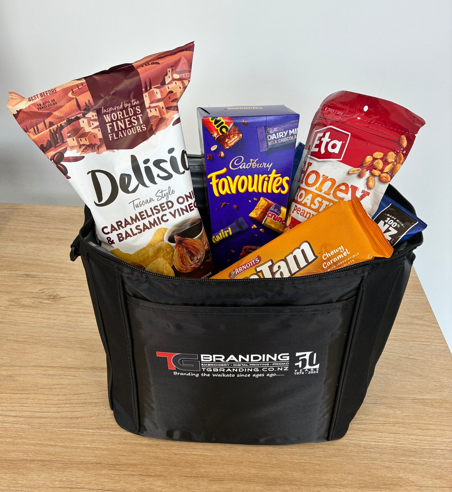 CHRISTMAS COOLER - B340 STARTER - BRANDED WITH YOUR LOGO AND FILLED WITH GOODIES