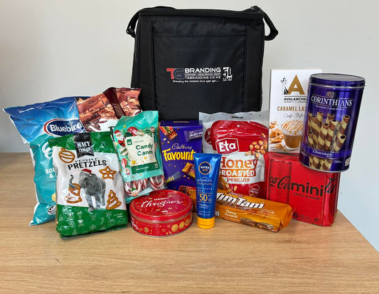 CHRISTMAS COOLER - B340 ULTIMATE - BRANDED WITH YOUR LOGO AND FILLED WITH GOODIES