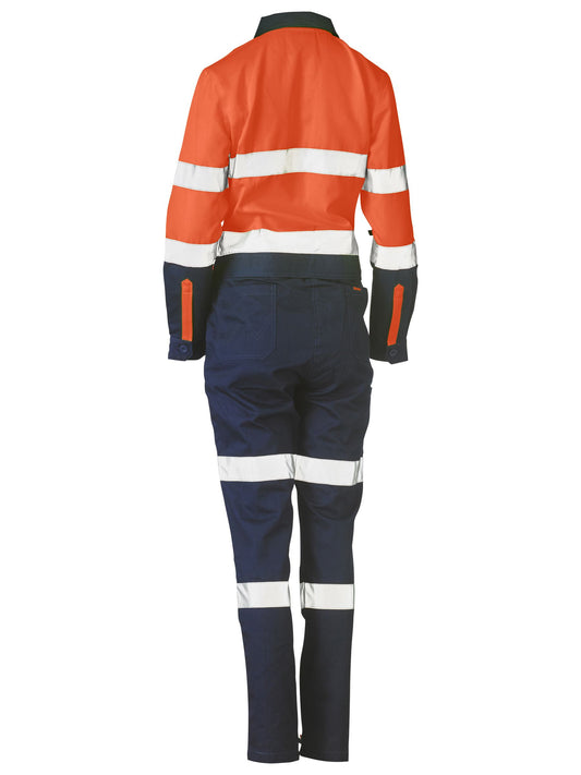 BCL6066T - Women's Taped Hi Vis Cotton Drill Coverall - UNBRANDED