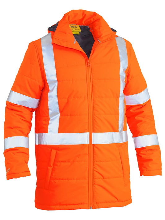 BJ6379XT - Taped Hi Vis Puffer Jacket with X Back - UNBRANDED