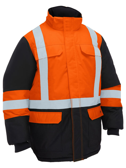 BJ6454HT - H Taped Hi Vis Freezer Hooded Jacket - UNBRANDED