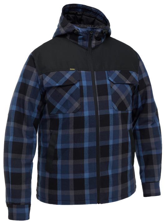 BJ6703 - Contrast Check Zip Front Hoodie - UNBRANDED