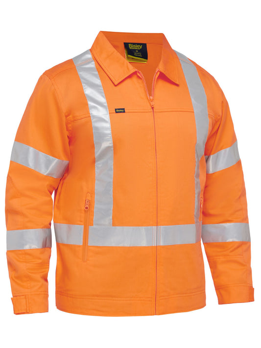 BJ6919XT - X Taped Hi Vis Drill Jacket With Liquid Repellent Finish - UNBRANDED