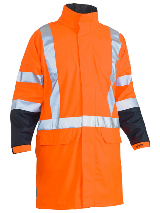 BJ6955XT - X Taped Hi Vis TTMC Stretch PU Rain Coat - UNBRANDED
