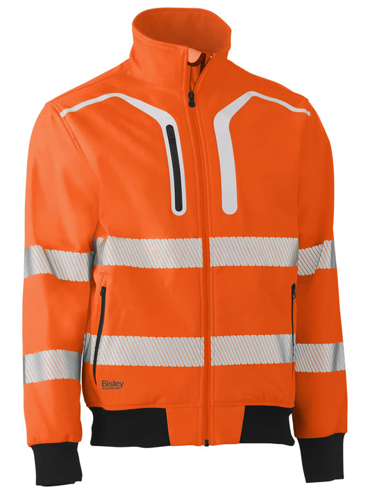 BJ6979T - Taped Hi Vis Soft Shell Bomber Jacket - UNBRANDED