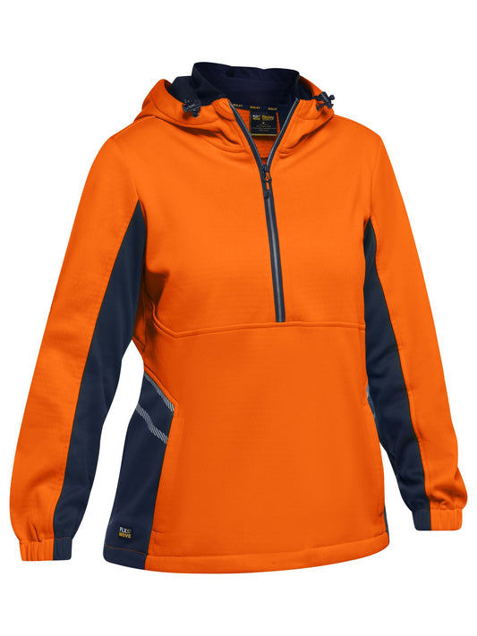 BKL6571 - Women's Hi Vis Liquid Repellent Fleece Hoodie - UNBRANDED