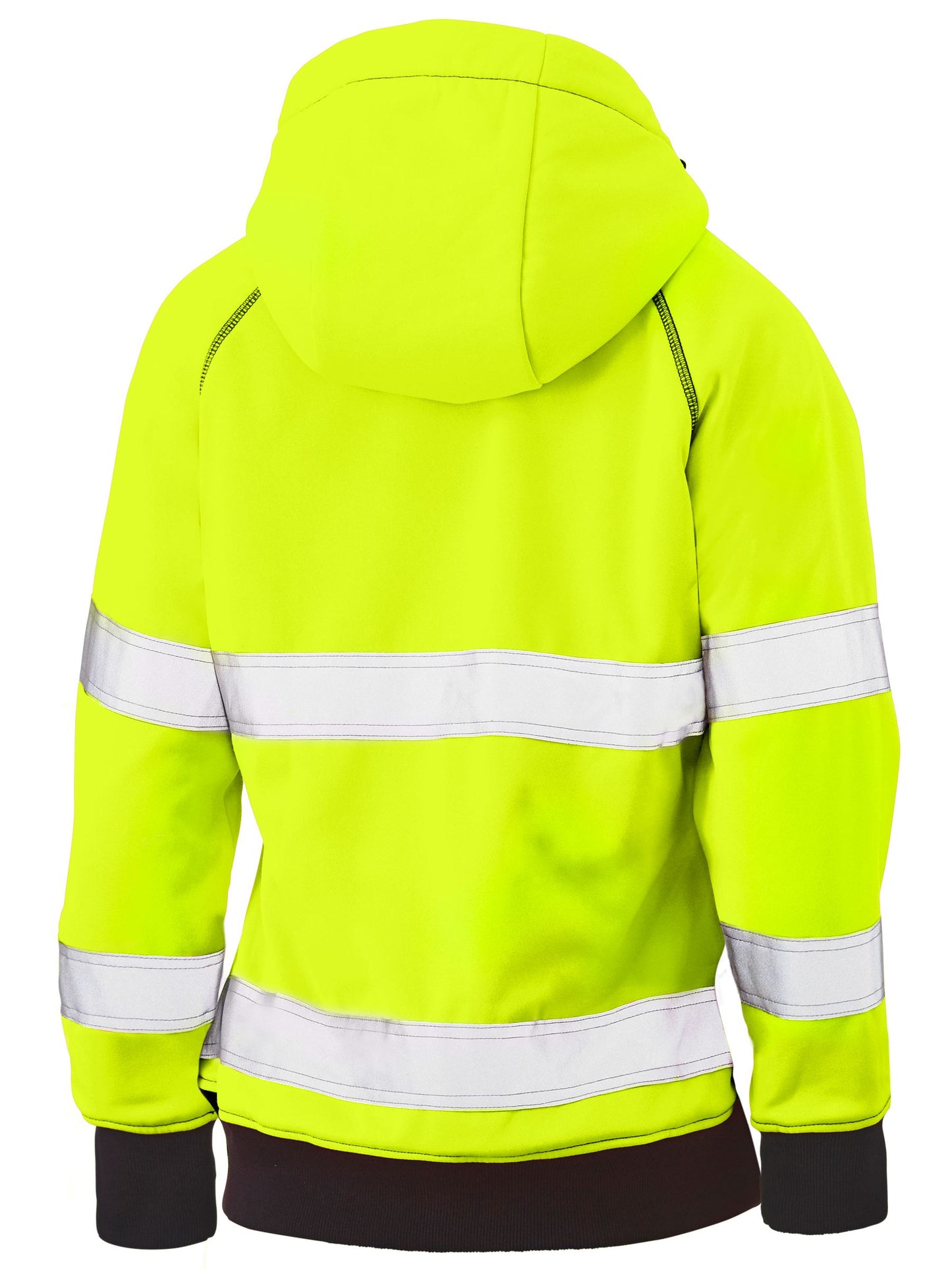 BKL6819T - Women's Taped Hi Vis Fleece Zip Front Hoodie with Sherpa Lining - UNBRANDED