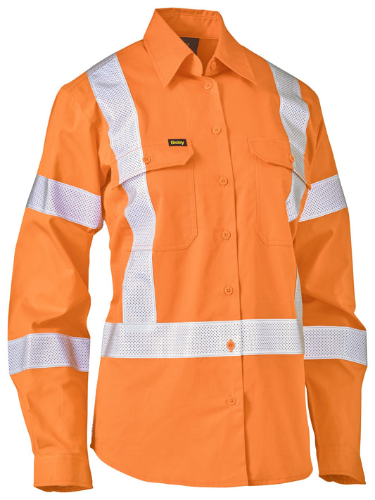 BL6166XT - Women's X Taped Biomotion Hi Vis Cool Lightweight Drill Shirt - UNBRANDED