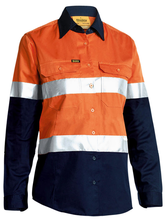 BL6696T - Women's Taped Hi Vis Cool Lightweight Drill Shirt - UNBRANDED