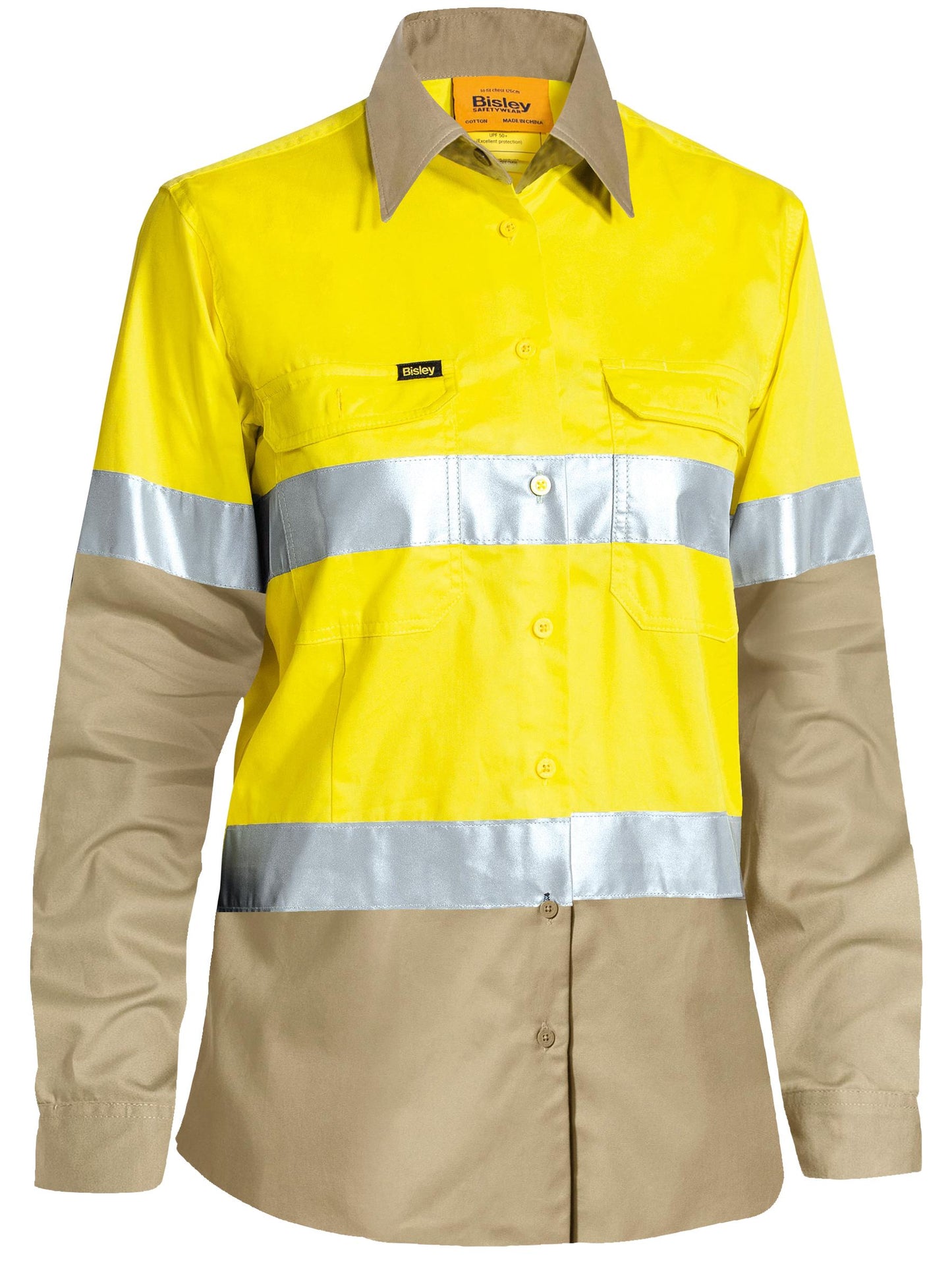BL6696T - Women's Taped Hi Vis Cool Lightweight Drill Shirt - UNBRANDED