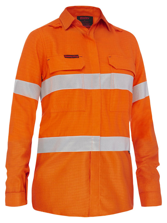 BL8339T - Apex 160 Women's Taped Hi Vis FR Ripstop Vented Shirt - UNBRANDED