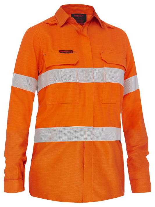 BL8439T - Apex 185 Women's Taped Hi Vis Ripstop FR Vented Shirt - UNBRANDED