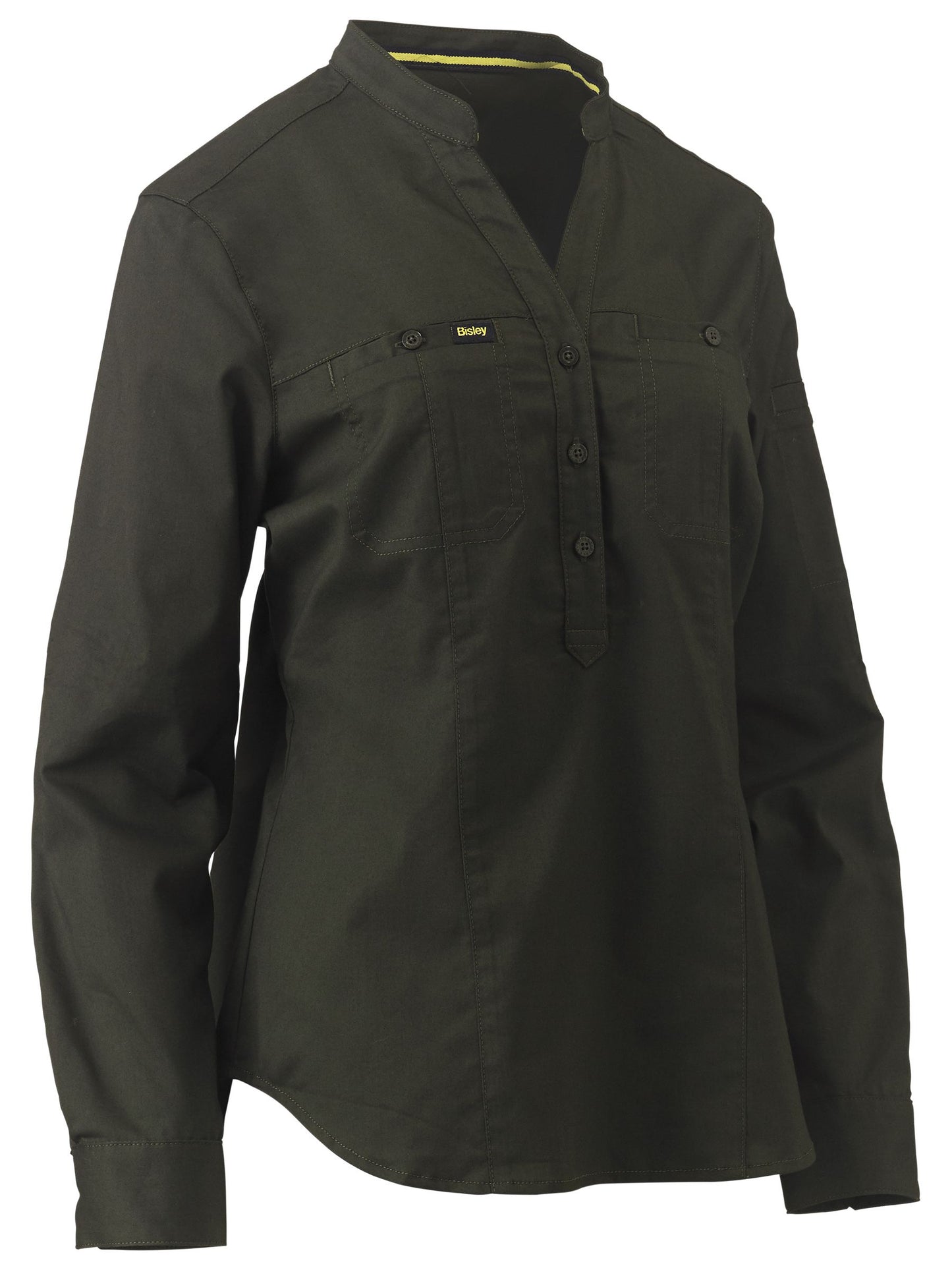 BLC6063 - Women's Stretch V-Neck Closed Front Shirt - UNBRANDED