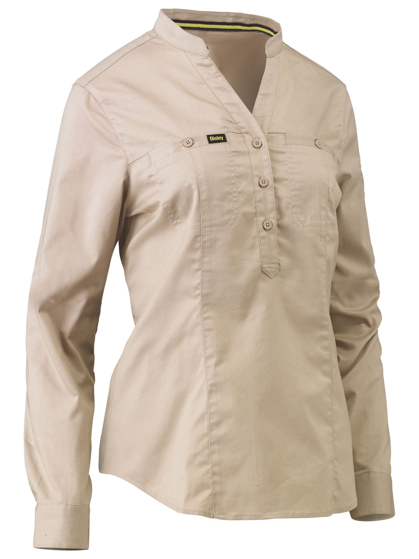 BLC6063 - Women's Stretch V-Neck Closed Front Shirt - UNBRANDED