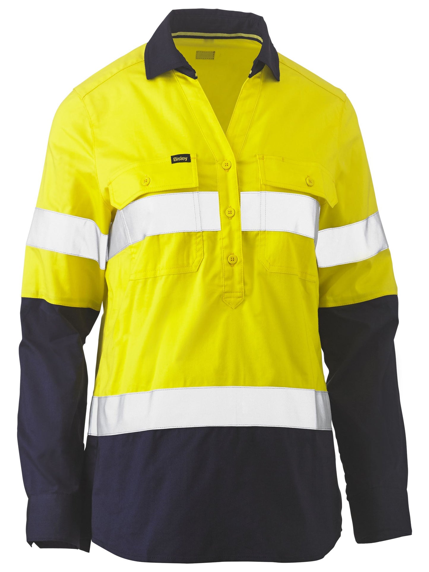 BLC6064T - Womens Taped Hi Vis Stretch Closed Front Shirt - UNBRANDED