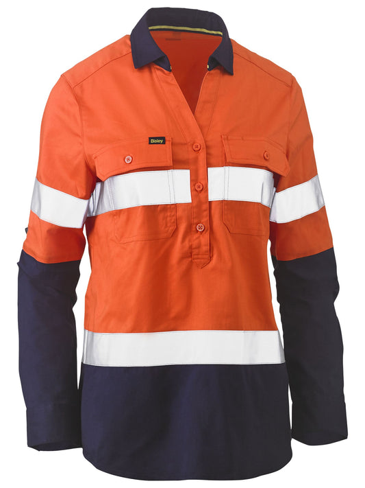 BLC6064T - Womens Taped Hi Vis Stretch Closed Front Shirt - UNBRANDED