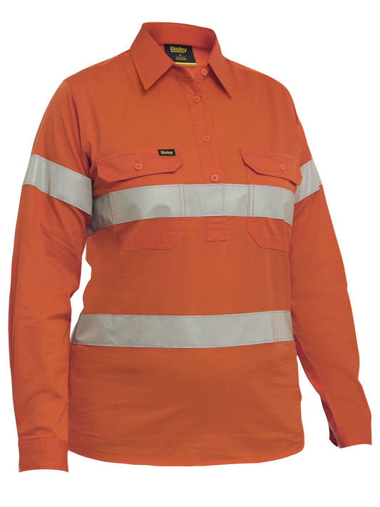 BLC6897T - Women's Taped Hi Vis Cool Lightweight Closed Front Shirt - UNBRANDED
