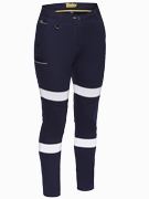 BPL6015T - Women's Taped Mid Rise Stretch Cotton Pants - UNBRANDED