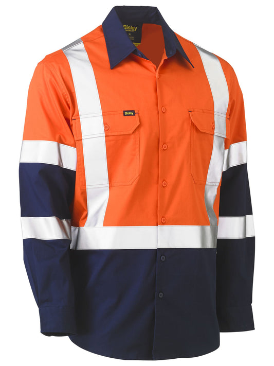 BS6696XT - X Taped Biomotion Two Tone Hi Vis Lightweight Drill Shirt - UNBRANDED