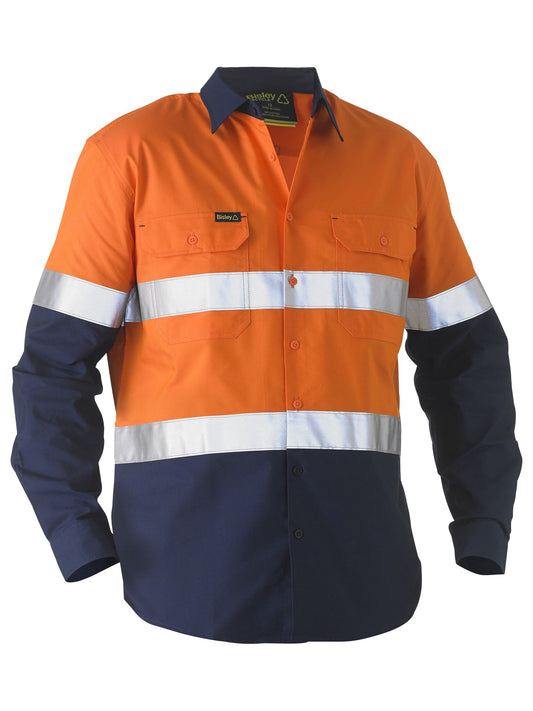 BS6996T - Bisley Recycle Taped Two Tone Hi Vis Drill Shirt - UNBRANDED