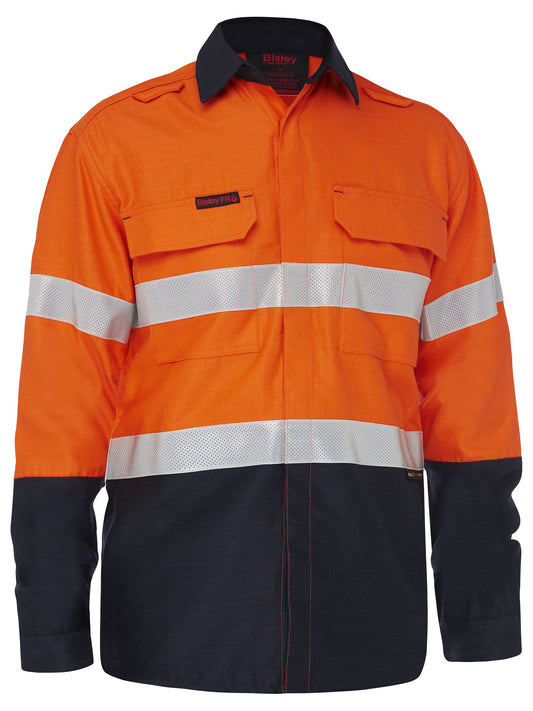 BS8438T - Apex 185 Taped Hi Vis FR Ripstop Vented Shirt - UNBRANDED